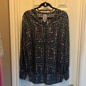 Johnny Was Floral Women's Top - Blue (S)